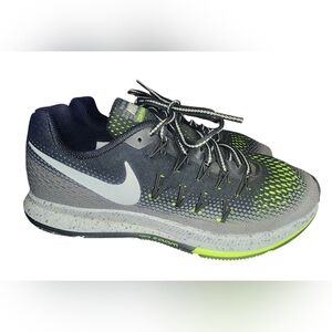 Nike Air Zoom Pegasus 33 Shield Black Silver Running Shoes, Womens 9.5